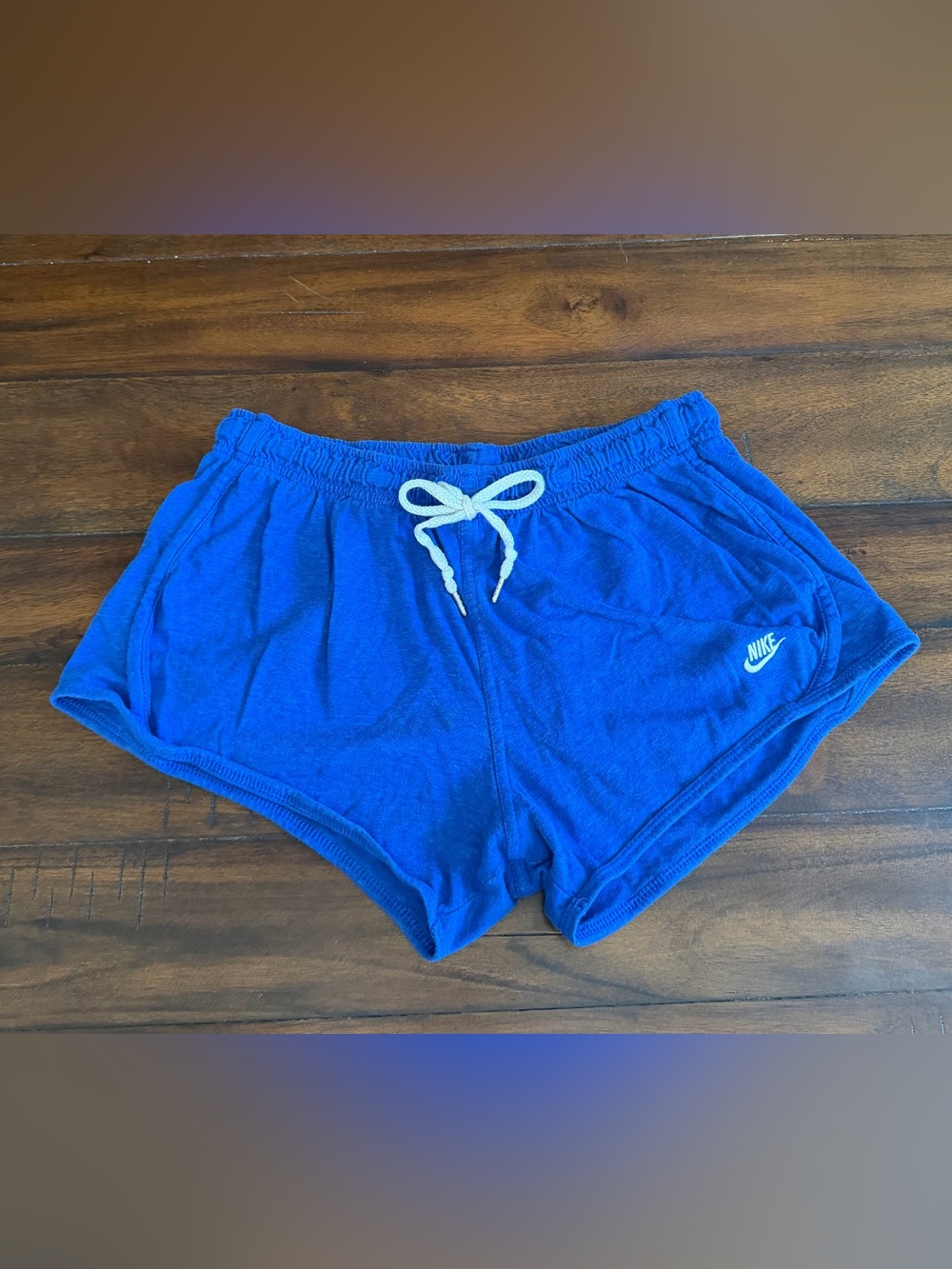 Nike Womens Tempo Style Lounge Shorts Blue Drawstring Athletic Running